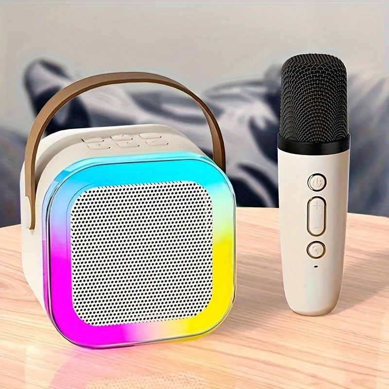 Caixa de Som Bluetooth K12 Karaoke com Microfone | Potência de 20W, Bateria de 6h e Resistência a Respingos | Portátil, Versátil e Perfeita para Diversão em Qualquer Lugar!