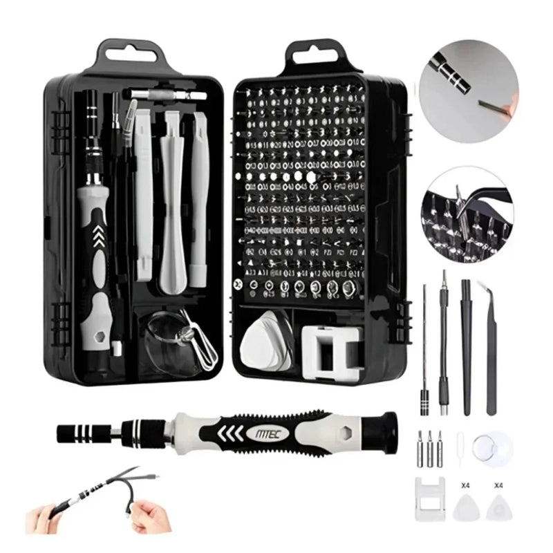 Kit de Ferramentas de Precisão com 115 Peças – Perfeito para Reparação de Celulares, iPhones, Notebooks, Tablets, Consoles PS4/PS5, Relógios e Eletroeletrônicos!