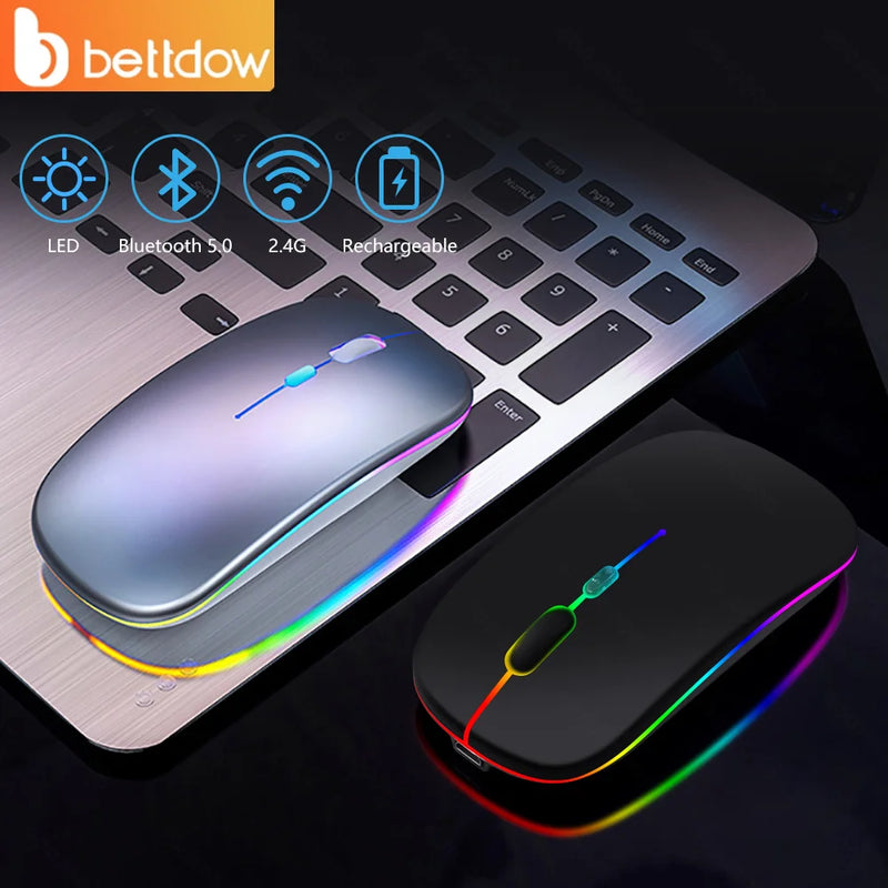 Mouse Sem Fio Bettdow 2400DPI Wireless 2,4GHz com Conexão Bluetooth